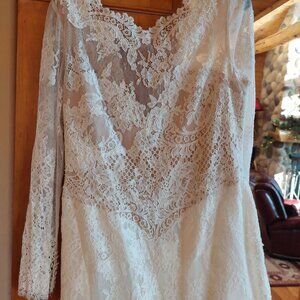 NWT Antier Pronovias Barcelona ivory, nude lace mermaid spectacular